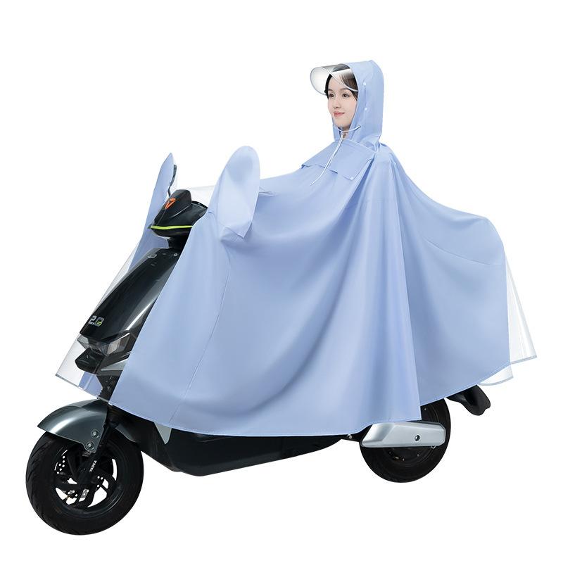 バイク用 レインコート 男女兼用 厚手 防水 防雨 バイクカバー スクーター 原付 自転車 ミラー付き 中..