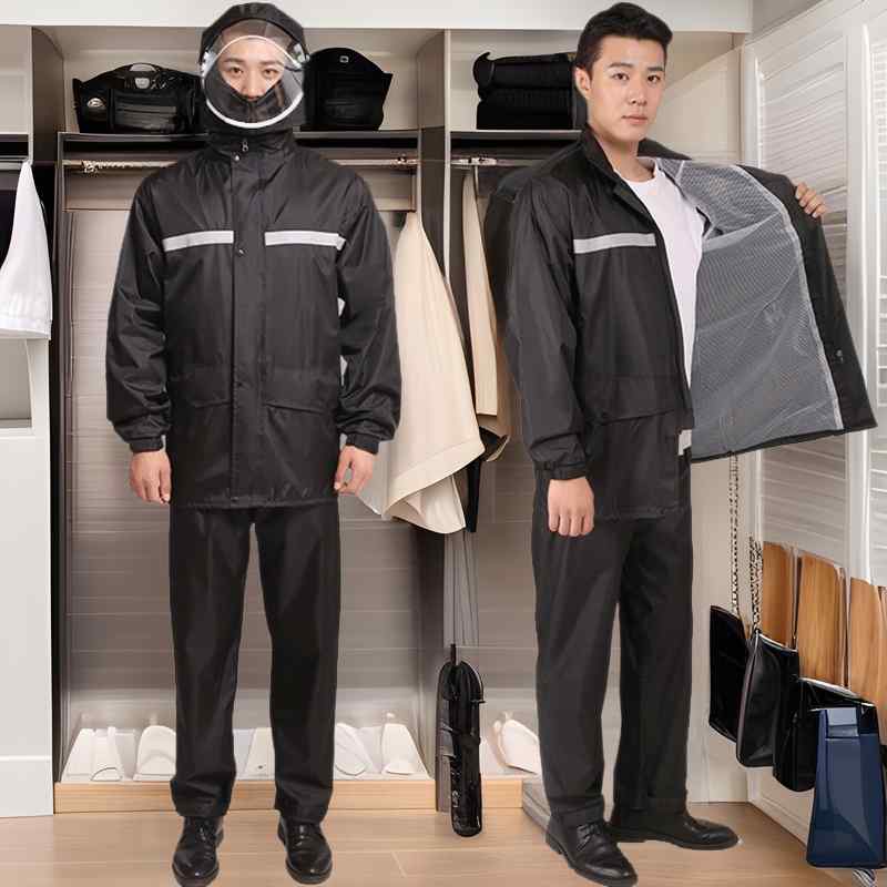 レインコート レディース メンズ 上下セット 男性用 女性用 作業用 工事用 防水 防風 作業服 アウトドア 登山 ゴルフ 釣り 大きいサイズ ブラック レッド...