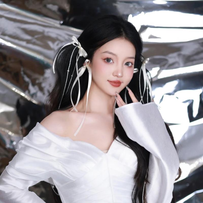 ヘアピン レディース ヘアアクセサリー 髪飾り 蝶々 ちょう結び タッセル ブライダル スウィート かわ..