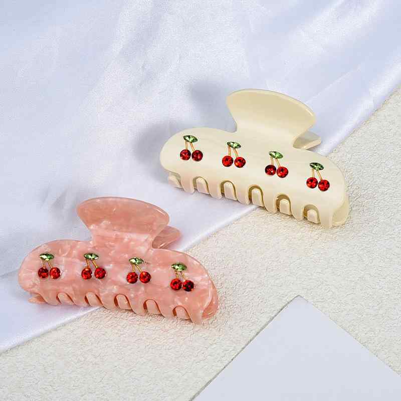 ヘアクリップ レディース かわいい 髪飾り ヘアアクセサリー さくらんぼ 韓国風 キュート 扇形 キラキ..