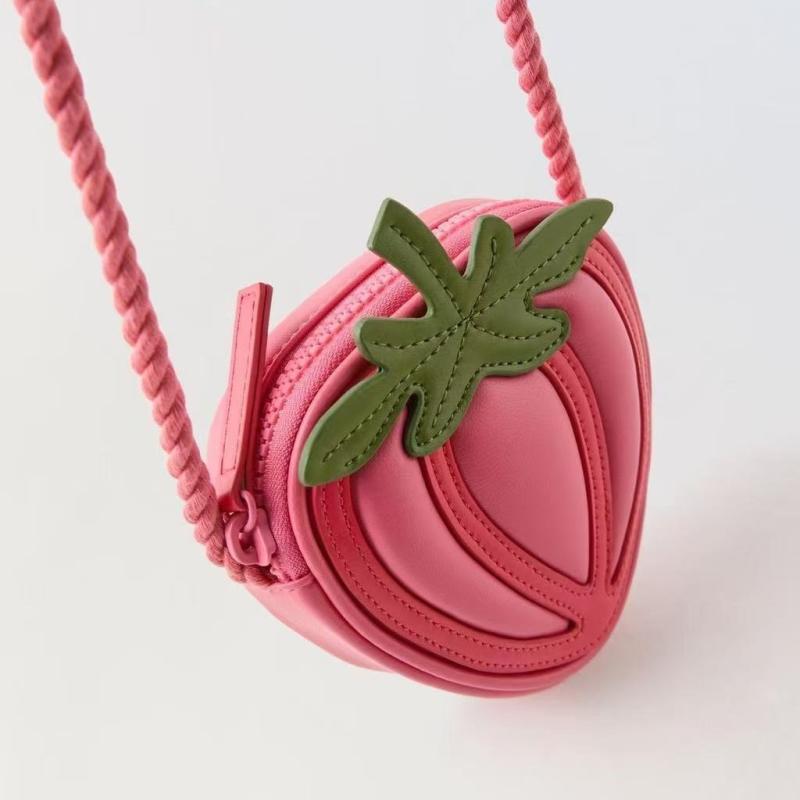 バッグ キッズ いちご ショルダーバッグ かわいい ミニ ポシェット カバン 鞄 女の子 子供用 PU 斜めが..