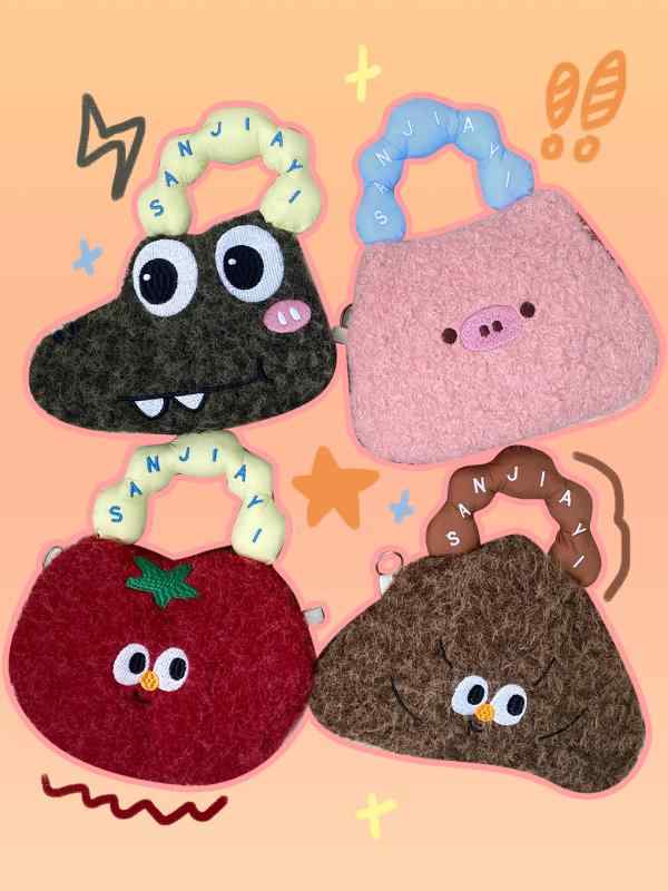 バッグ レディース かわいい カートゥーン 携帯電話入れ ショルダーバッグ ハンドバッグ ミニ 毛绒 化..