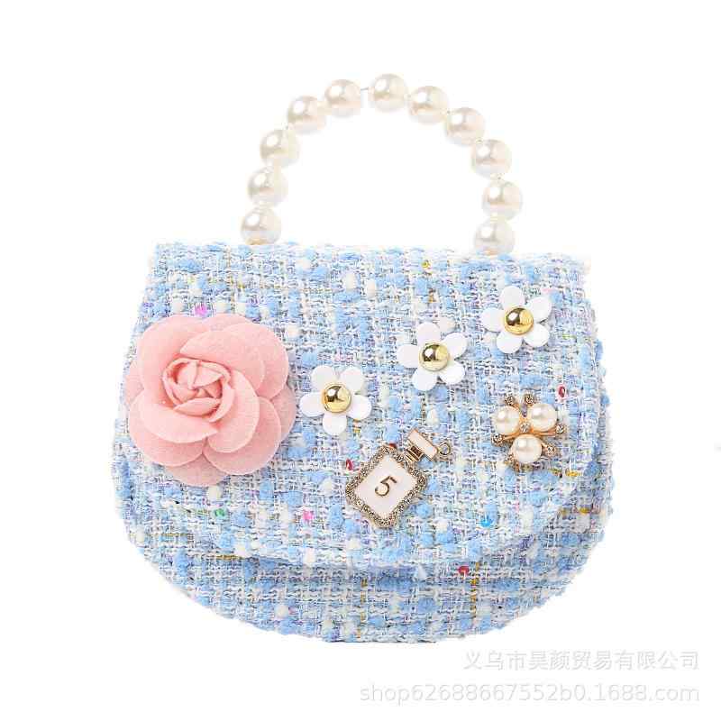 バッグ キッズ 女の子 ポシェット ショルダーバッグ ハンドバッグ 花柄 フェイクパール 2way ミニバッ..