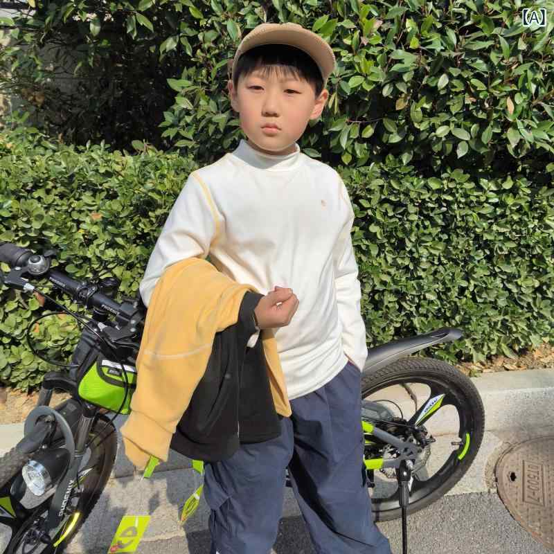 子供用インナーシャツ 秋冬 スポーツ 高襟 接触冷感 あったか 130cm 140cm 150cm 160cm 170cm