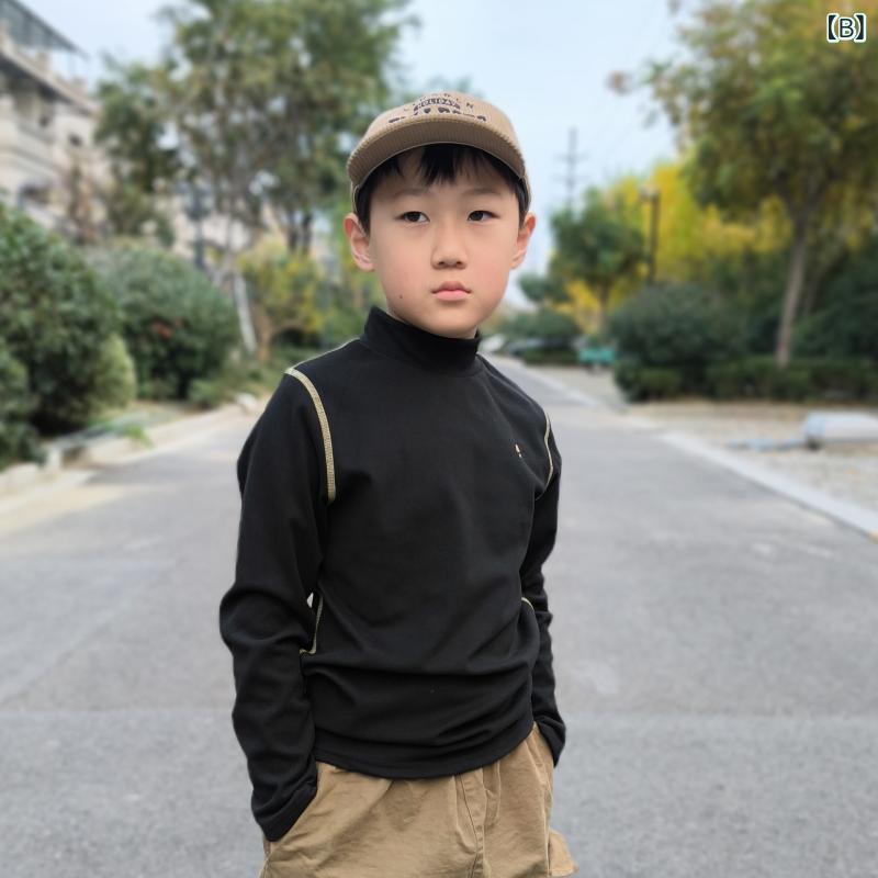 子供用インナーシャツ 秋冬 スポーツ 高襟 接触冷感 あったか 130cm 140cm 150cm 160cm 170cm