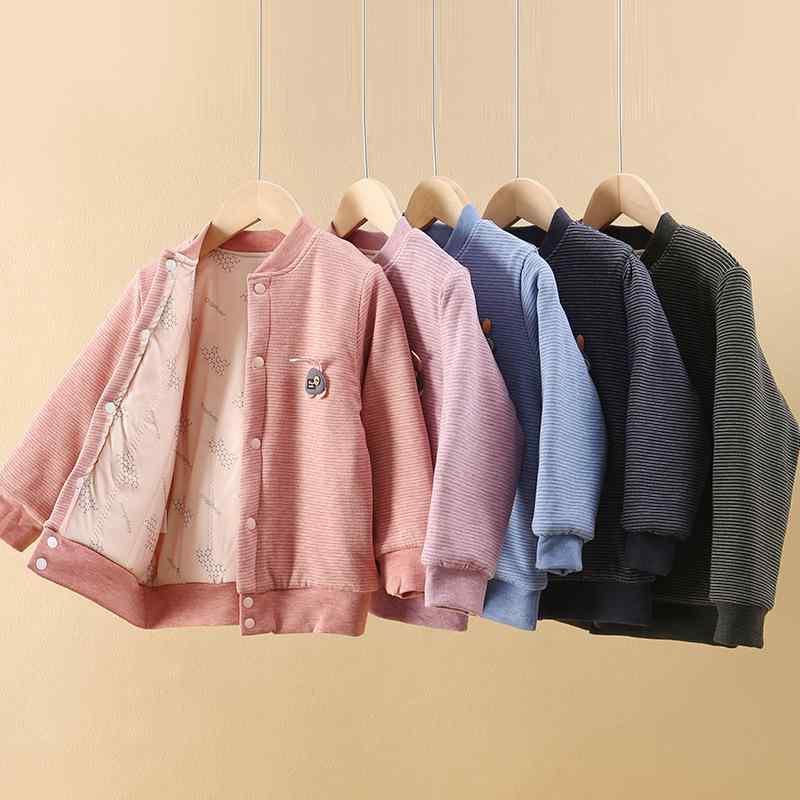 子供用綿入りインナー 男児スクール 厚手 小学生 女児 防寒着 コットン 春秋冬 縞模様 男の子 女の子 ..