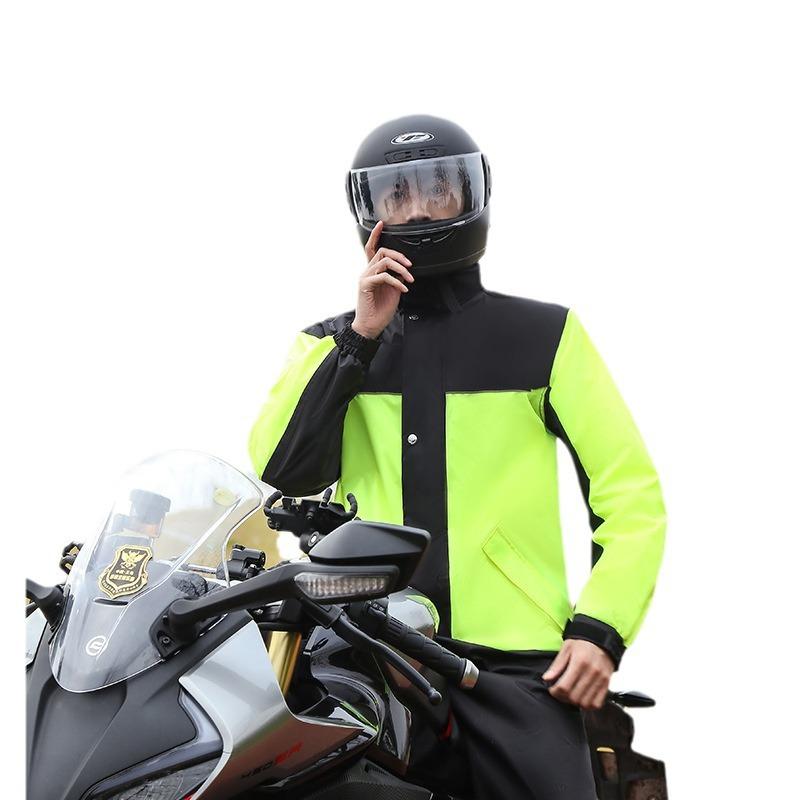 レインコート 男性用 上下セット 防水 防風 オックスフォード生地 バイク スクーター 配達員 向け 黒 ブラック ブルー グリーン グレー