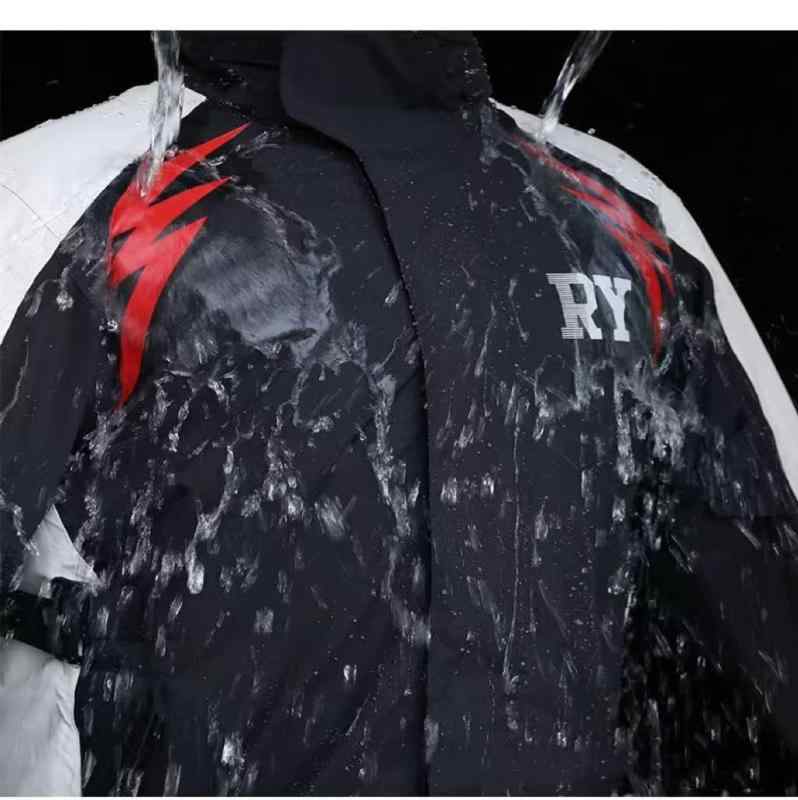 レインコート メンズ レディース バイク用 セパレート 高弾性 軽量 リフレクター付き オールシーズン 黒 白 黒 青 防水 防風