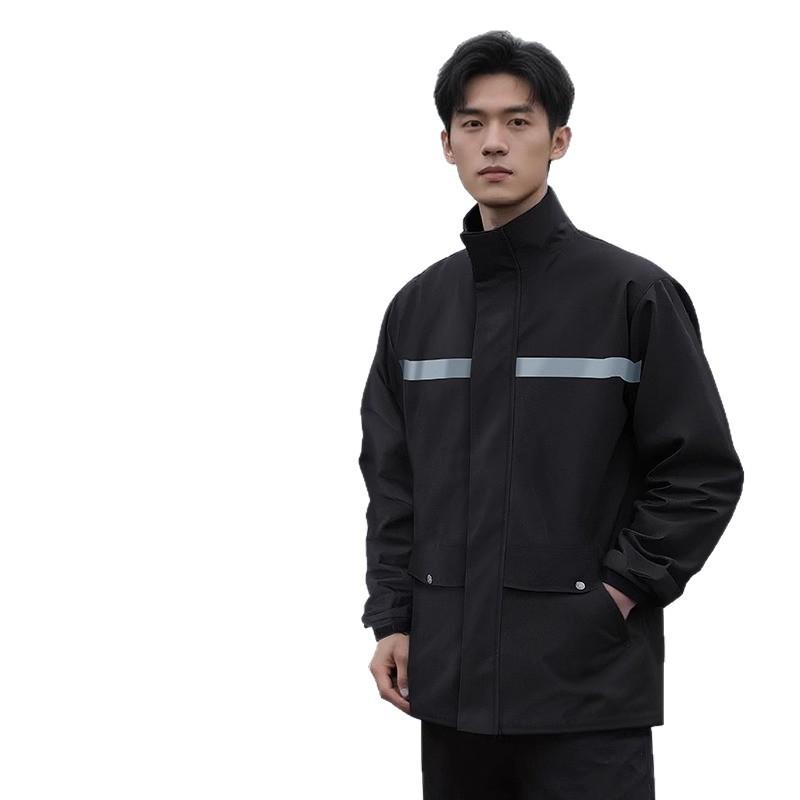 レインウェア 男性用 女性用 上下セット バイク用 カッパ オックスフォード 厚手 防水 防風 暴雨対策 大人用 作業用 アウトドア ブラック