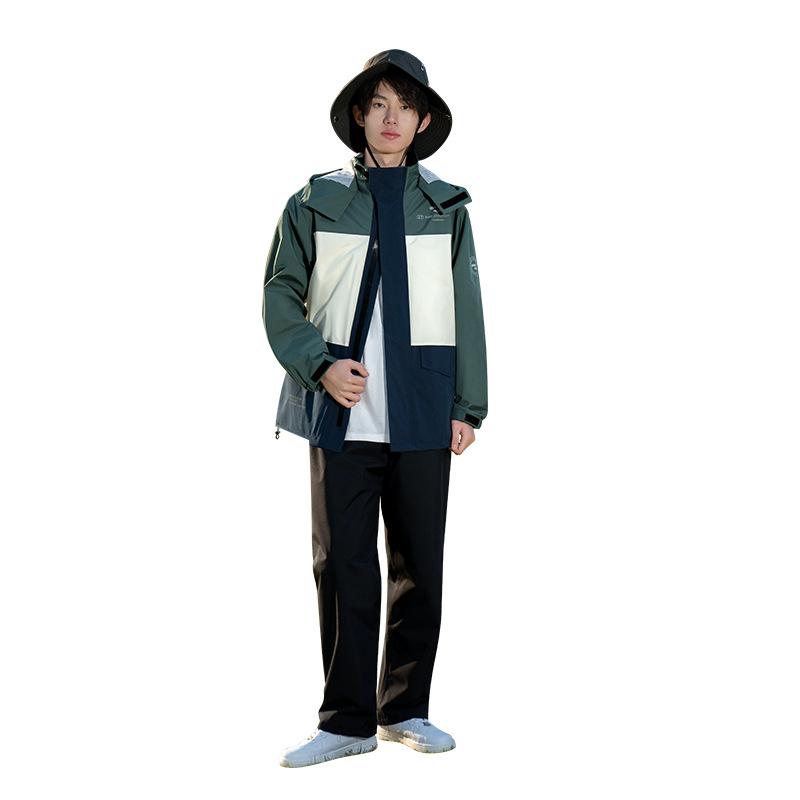 レインコート 男性用 バイク用 上下セット 厚手 防水 防風 撥水 反射材 ポケット付き 釣り アウトドア レディース 遠山グリーン 落桜ピンク