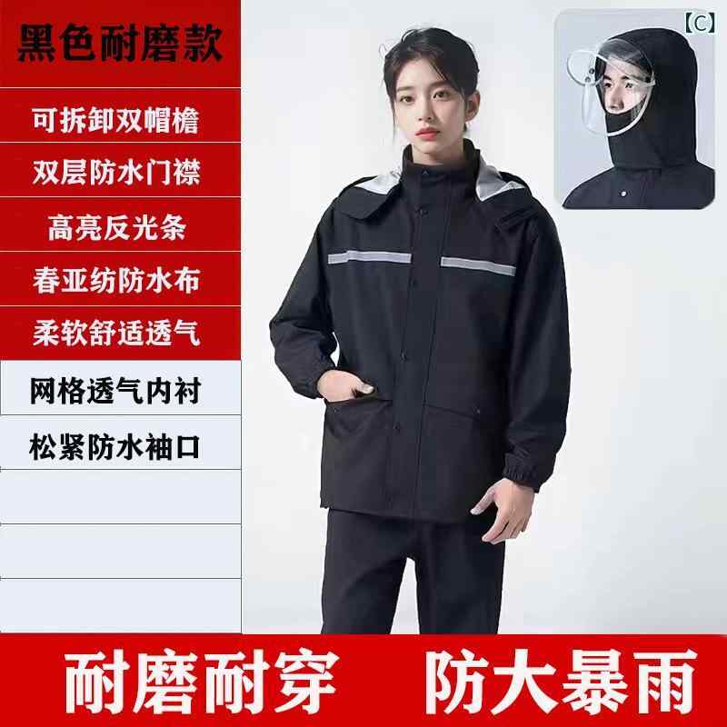 バイク用レインウェア 上下セット 男性用 防風 防水 バイク スクーター オートバイ 原付 撥水 カッパ 雨具 黒 赤 緑 ブラック レッド グリーン