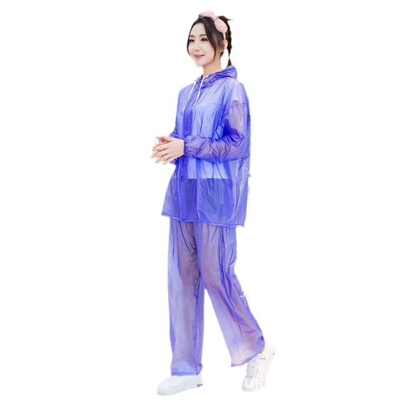 レインコート レディース メンズ 上下セット おしゃれ かわいい 透明 薄手 PVC 撥水 防水 大人用 フリーサイズ 徒歩 旅行 アウトドア
