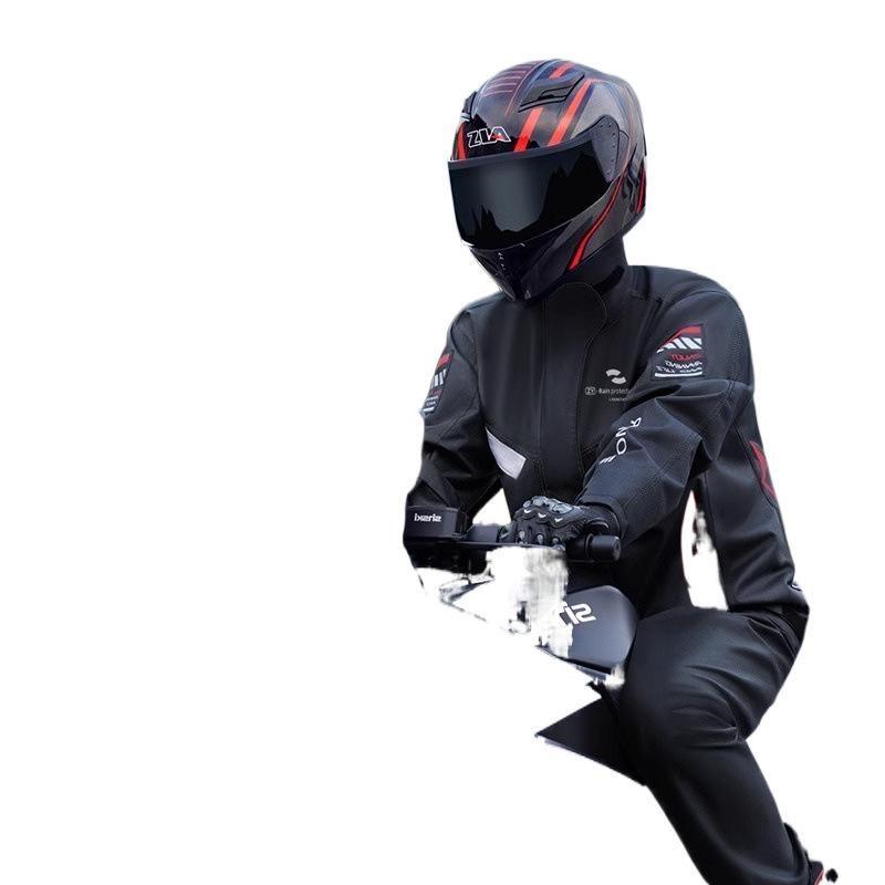 レインコート メンズ バイク用 上下セット 男性用 防水 暴雨対策 セパレートタイプ 撥水 カッパ スクーター 通勤 通学 アウトドア 釣り 登山 ブラック レ...