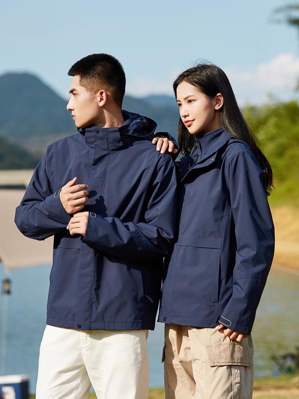 マウンテンパーカー 男女兼用 防風 防水 アウター 2点セット 取り外し可能 フリース裏地 登山 スキー ..