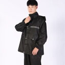 レインコート メンズ 男性用 レディース バイク用 セパレートタイプ 上下セット 防雨 防水 長め丈 全身 暴雨対策 スクーター 通勤 通学 ワーク ブラック