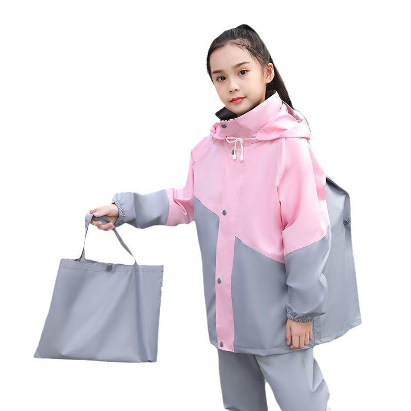 レインコート キッズ 上下セット 幼稚園 小学生 男の子 女の子 子供用 セパレート式 レインパンツ 全身 防水 撥水 カッパ リュック対応 収納袋付き かわい...