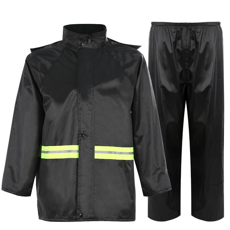 レインコート 男性用 レインパンツ 上下セット 作業用 アウトドア 現場作業 通勤 通学 反射材付き 防水 防風