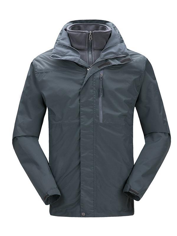 マウンテンパーカー メンズ 防風 防水 撥水 保温 フリースインナー付き 2点セット アウトドアウェア 登..