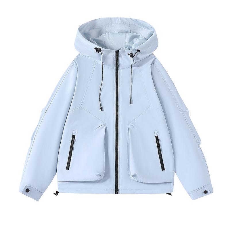 ジャケット メンズ 防水 防風 無地 シンプル ワークウェア ブルゾン ゆったり アウトドア ジャンパー 春秋 黒 紫 白 黄色 ピンク系 XXS XS S M L XL XXL XXXL ポリエステル