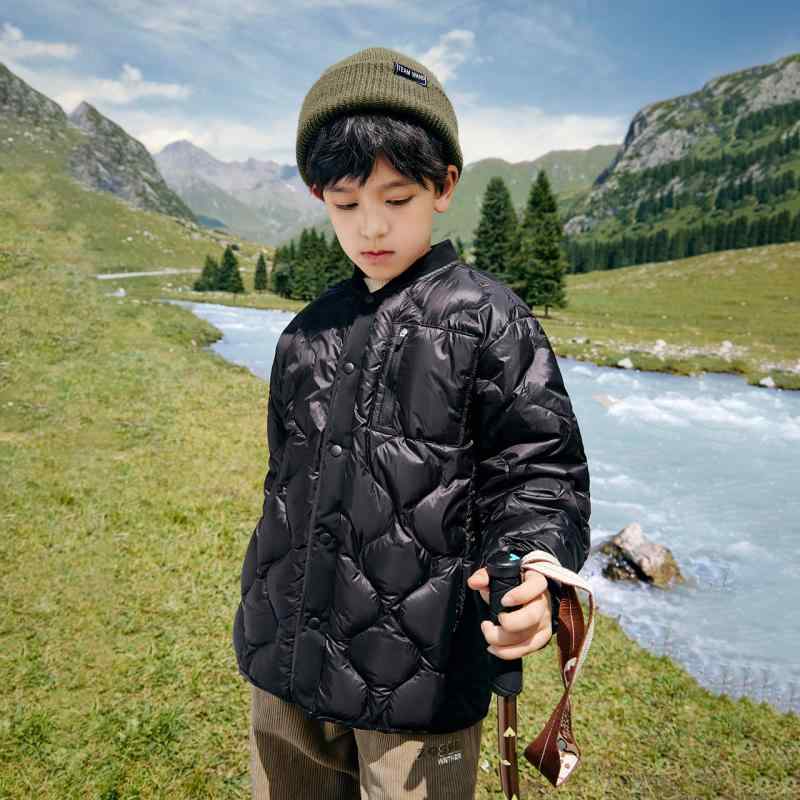 子供用ダウンジャケット キッズ 男の子 アウター 薄手 防寒 撥水加工 カジュア 春秋冬
