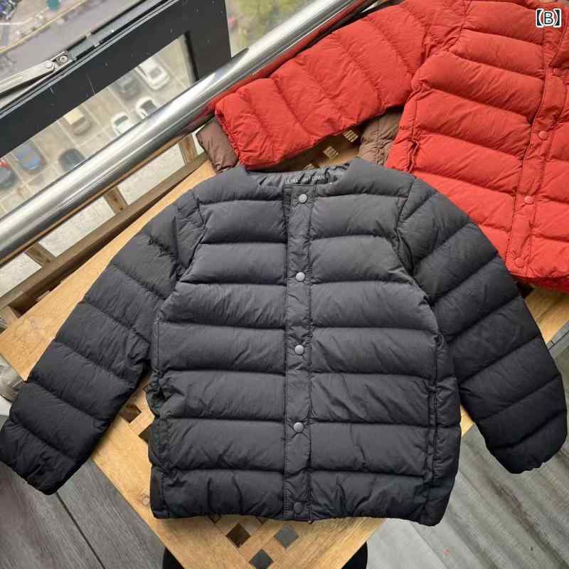 子供用ダウンインナー 男女兼用 薄手 ショート丈 無地 8歳以上 秋冬 白ダックダウン 90 ％ 詰め物 ナイロン 親子コーデ 可能 米白 ブラック カーキ色 オレンジ レッド 90cm 100cm 110cm 120cm 130cm 140cm 150