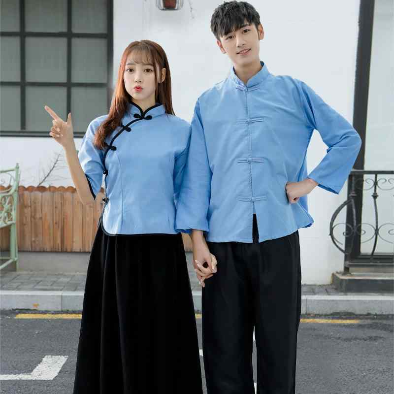 その他 コスチューム 中華風 ミドル丈スカート セットアップ レディース 亜麻 リネン メンズ 男性用 男..