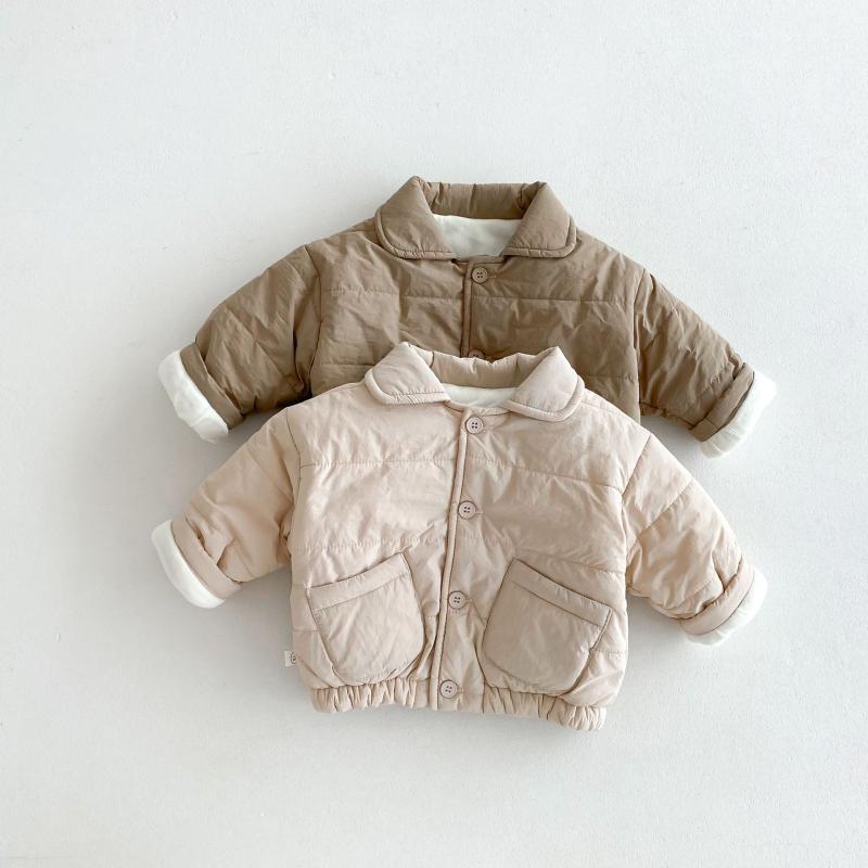 子供用 厚手コットンジャケット 0歳～5歳 韓国風 裏起毛 アウター ベビー スクールユニフォーム 冬服 ..