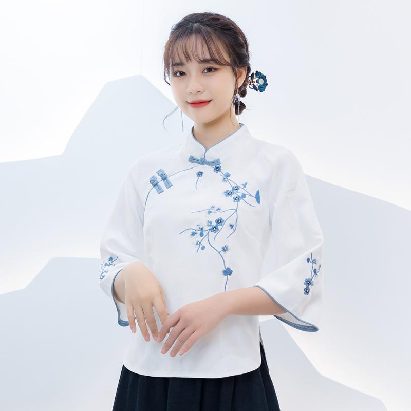 セットアップ レディース 春秋 チャイナドレス風 刺繡 立襟 トップス スカート 上下セット レトロ 漢服..