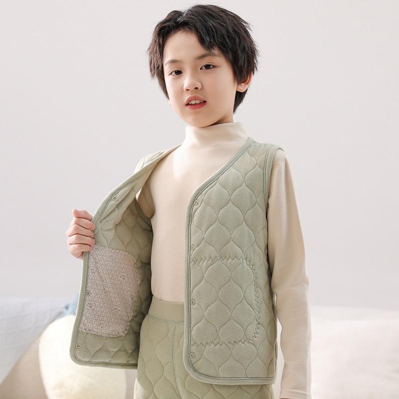 子供用ベスト 男女兼用 秋冬 中綿入り 厚手 スクールベスト 防寒着 インナーベスト ベビー キッズ あっ..