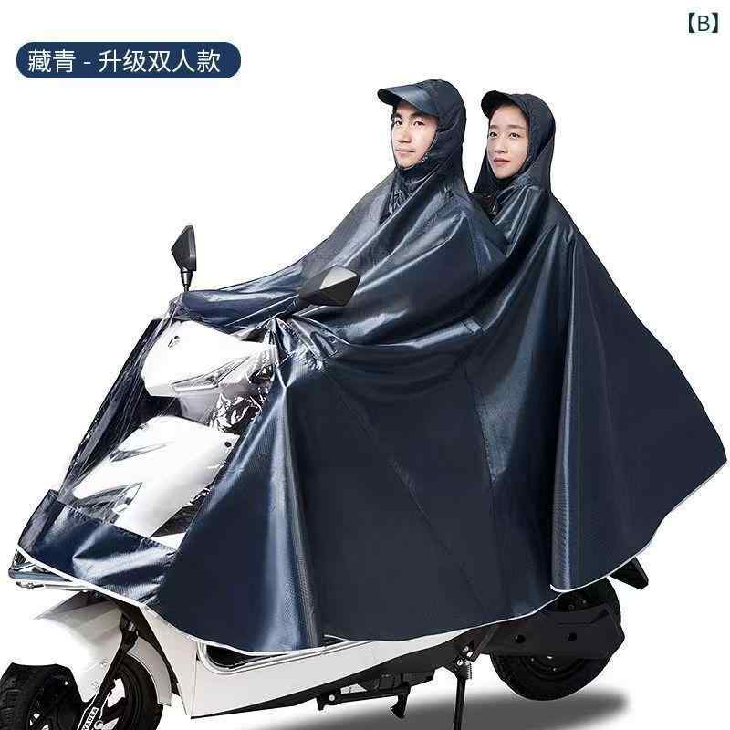 レインコート 男性用 女性用 バイク用 厚手 オックスフォード 全身 防水 防雨 2人乗り 7XL 9XL ネイビー ブルー レッド パープル