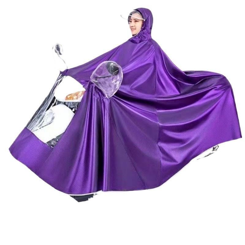 バイク用レインコート 男性用 女性用 厚手 防水 防風 バイク スクーター 自転車 オートバイ レインポンチョ シングル ダブル 帽子付き 顔ガード付き パープ...