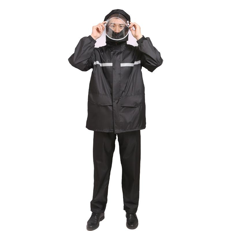 レインコート メンズ レディース アウトドア 自転車 バイク 通勤 作業用 ワークウェア 高視認性 反射材 春亜紡 ブラック ネイビー レッド M L XL X...