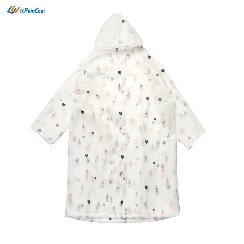 レインコート 男性用 女性用 バイク用 厚手 防水 大人用 電動バイク スクーター EVA素材 ユニコーン柄 人頭柄
