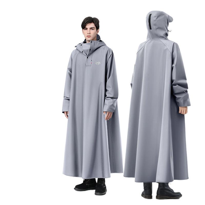 レインコート 男性用 オートバイ バイク用 厚手 防水 全身 膝下丈 ロング丈 カッパ ライトカーキ ダークグレー グリーン グレー