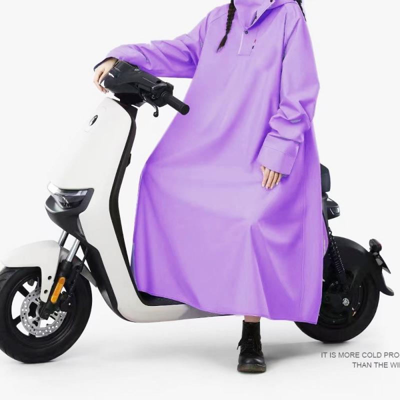 レインコート レディース バイク用 電気自動車用 厚手 ロング丈 レインポンチョ メンズ 防災 防水 全身 灰色 紫色 青色 赤色
