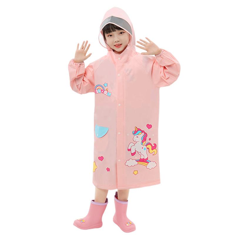 子供用レインコート キッズ ベビー 幼稚園 小学生 防水 男の子 女の子 リュック対応 フード付き 高襟 スナップボタン ジッパー 恐竜 ユニコーン アニマル柄...