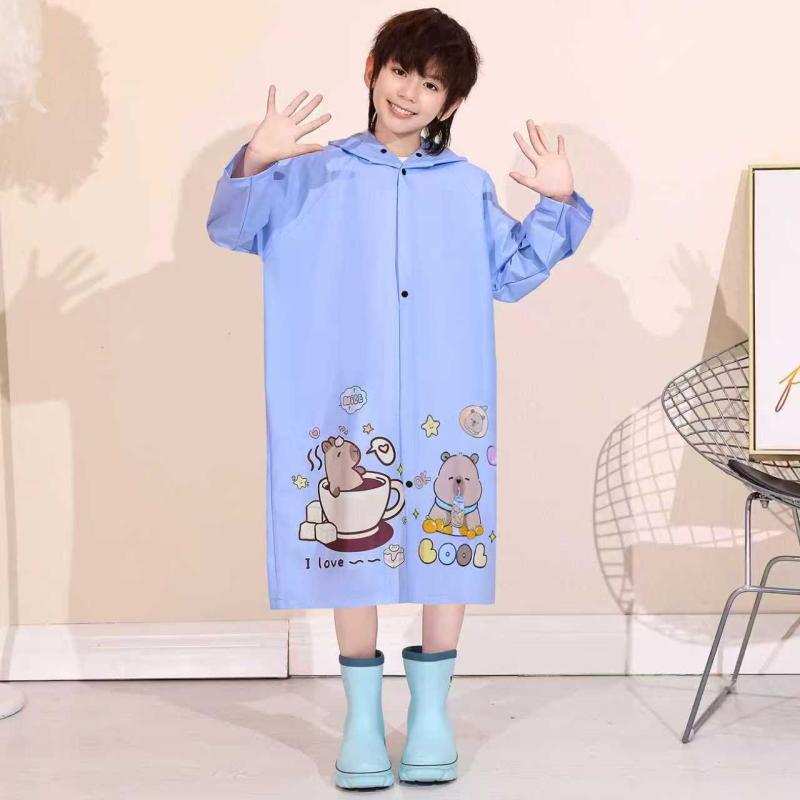 子供用レインコート キッズ 男の子 女の子 小学生 リュック対応 防水 撥水 かわいい 大童 小童 カッパ