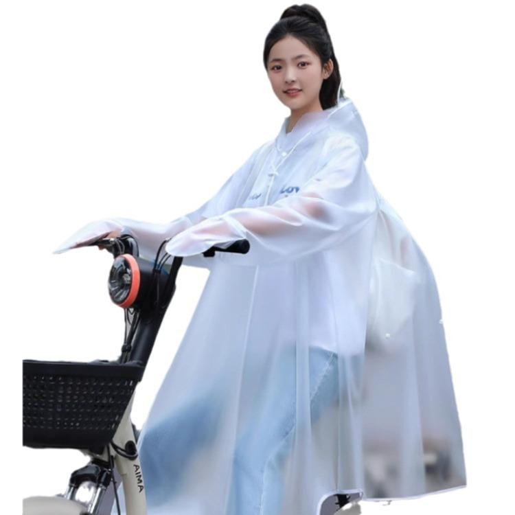 レインコート 男性用 女性用 バイク用 厚手 PVC 防水 防風 リュック対応 リフレクター付き 磨砂ホワイト 糯米ホワイト スカイブルー 4XL 5XL