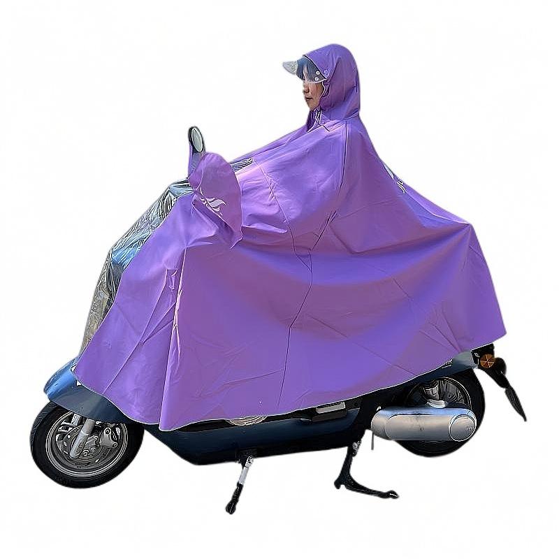 バイク用 レインコート 男性用 女性用 厚手 防水 バイク 電動バイク スクーター用 レインポンチョ ツバ付き 2人乗り 紺色 青色 赤色