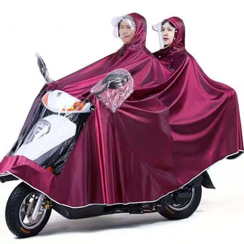 雨具 電動バイク用 オートバイ用 レインコート ポンチョ 厚手 防水 防災 男女兼用 大人用 バッテリーカー用 1人 2人乗り対応 丈夫 ロング丈 ビッグサイズ