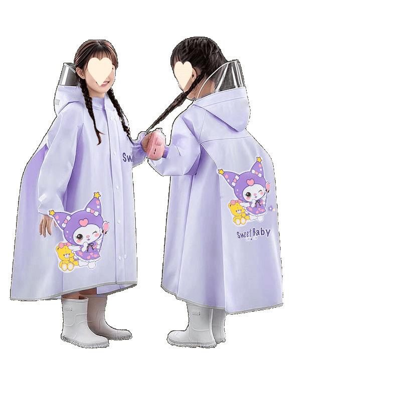 レインコート キッズ 子供用 男の子 女の子 小学生 リュック対応 ベビー 撥水 防水 厚手 フード付き パープル ピンク ブルー グリーン ブラック ホワイト