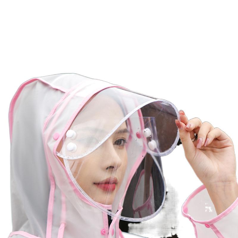 レインコート レディース メンズ バイク用 ポンチョ ロング丈 全身 防水 防災 厚手 EVA 透明 通勤 通学 自転車 原付 スクーター リュック対応 帽子付...