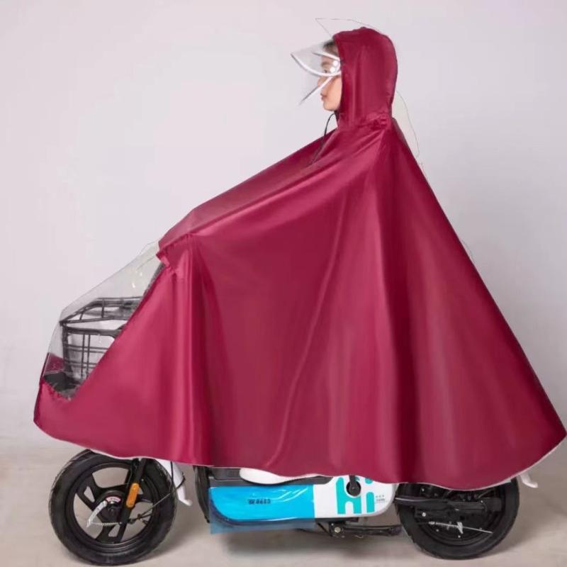 レインコート 男女兼用 自転車 バイク 厚手 防水 防暴雨 カッパ ポンチョ シングル 無地 大判 撥水