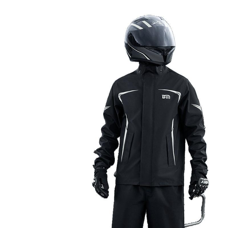 バイク用 レインコート 男性用 セパレートタイプ 上下セット 防水 防風 オートバイ 自転車 通勤 通学 釣り アウトドア 暴雨対策 リフレクター付き シューズ...