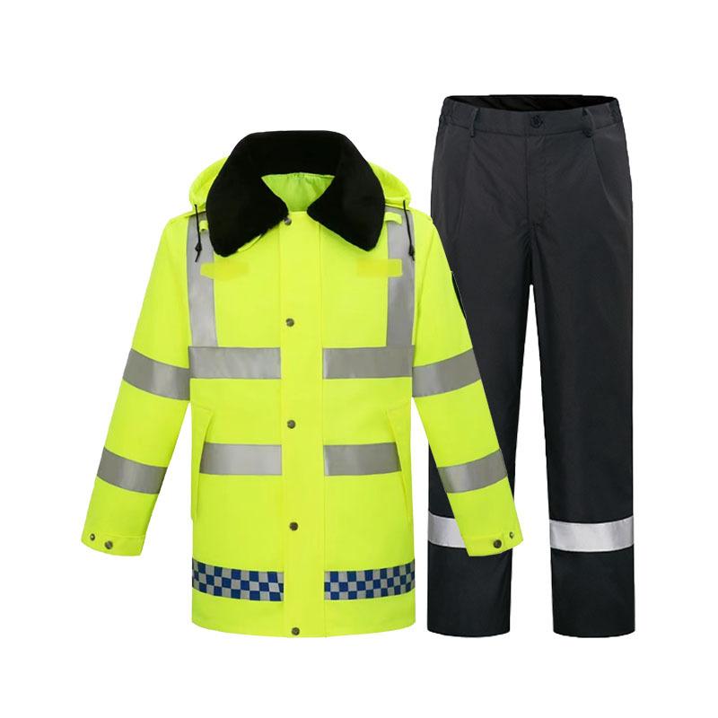 レインコート 男性用 防寒着 上下セット 作業着 防水 防風 保温 厚手 反射材 ジャケット パンツ 分離型..