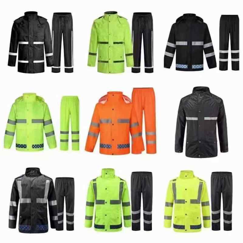 レインコート 男性用 女性用 バイク用 オックスフォード生地 厚手 防水 暴雨対策 工事 現場 作業用 反射材付き 全身一体型