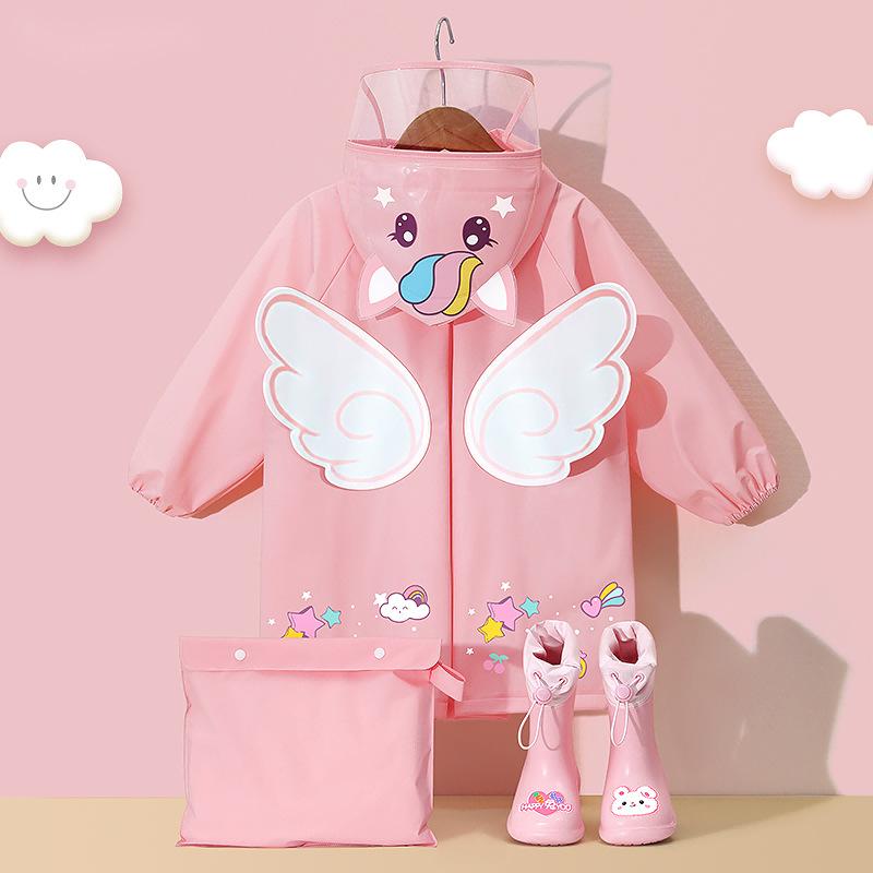 レインコート キッズ 子供用 女の子 男の子 幼稚園 小学生 防水 防雨 フード付き 恐竜 ユニコーン 宇宙..