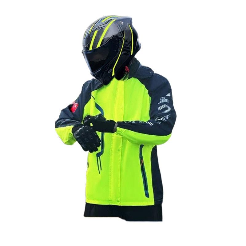 バイク用レインコート 男性用 セパレートタイプ 防水 暴雨対策 アウトドア 作業用 透湿 上下セット 蛍光グリーン ブラック ネイビー グレー