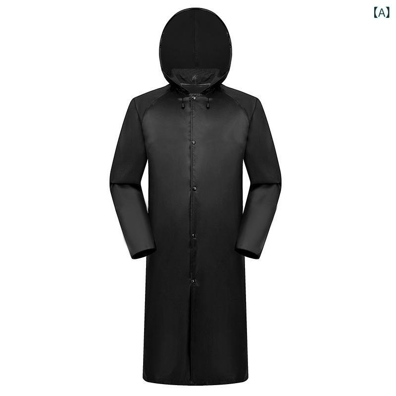 レインコート 男性用 厚手 オックスフォード 自転車 バイク 釣り ワークウェア シングル 防水 防暴雨 カッパ ポンチョ ブラック ネイビー カーキ イエロー...