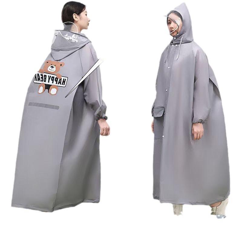 雨具 レディース レインコート レインポンチョ シングル ロング丈 バックパック対応 フード付き 袖あり 防水 防暴雨 自転車 バイク スクーター リュック対応...